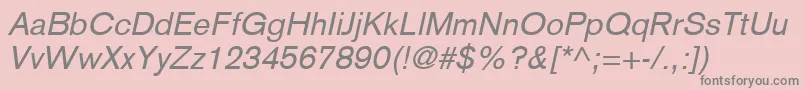 BasiccommercialLtItalic Font – Gray Fonts on Pink Background