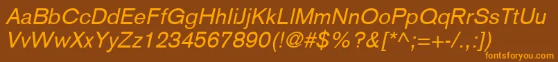 BasiccommercialLtItalic Font – Orange Fonts on Brown Background