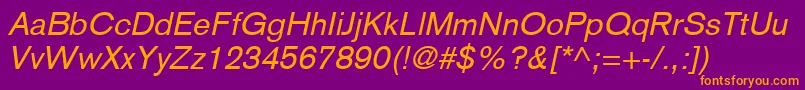 BasiccommercialLtItalic Font – Orange Fonts on Purple Background