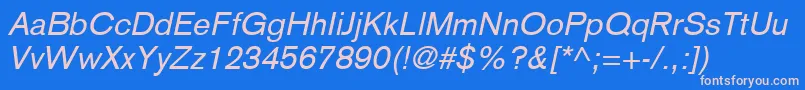 BasiccommercialLtItalic Font – Pink Fonts on Blue Background