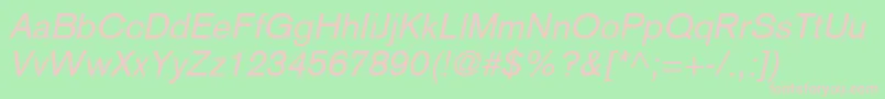 フォントBasiccommercialLtItalic – 緑の背景にピンクのフォント