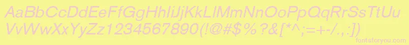 BasiccommercialLtItalic Font – Pink Fonts on Yellow Background