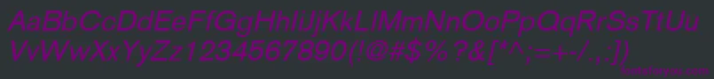 BasiccommercialLtItalic Font – Purple Fonts on Black Background