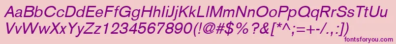 BasiccommercialLtItalic Font – Purple Fonts on Pink Background