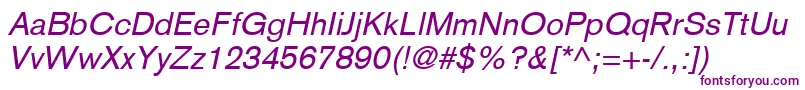 フォントBasiccommercialLtItalic – 紫色のフォント
