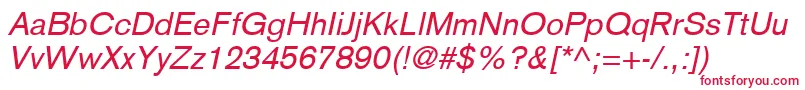 BasiccommercialLtItalic Font – Red Fonts on White Background