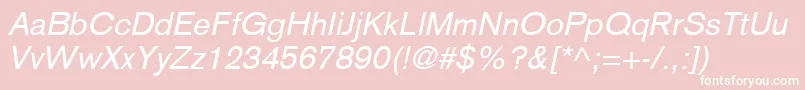 BasiccommercialLtItalic Font – White Fonts on Pink Background