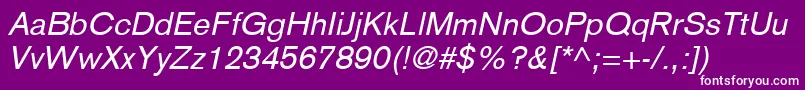 BasiccommercialLtItalic Font – White Fonts on Purple Background