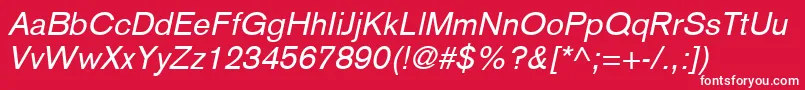BasiccommercialLtItalic Font – White Fonts on Red Background