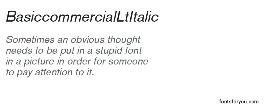 BasiccommercialLtItalic Font