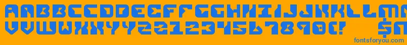 Rep2 Font – Blue Fonts on Orange Background