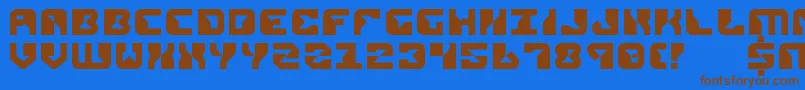 Rep2 Font – Brown Fonts on Blue Background
