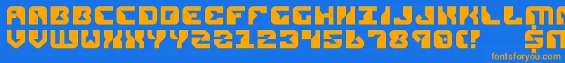 Rep2 Font – Orange Fonts on Blue Background