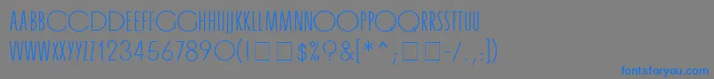 フォントOrgandaMn – 灰色の背景に青い文字