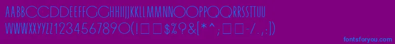 フォントOrgandaMn – 紫色の背景に青い文字