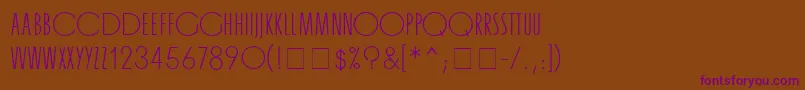 OrgandaMn Font – Purple Fonts on Brown Background