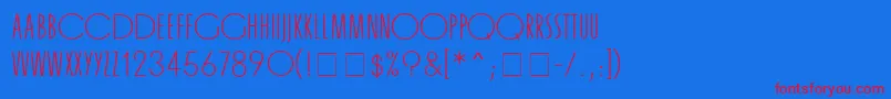 フォントOrgandaMn – 赤い文字の青い背景