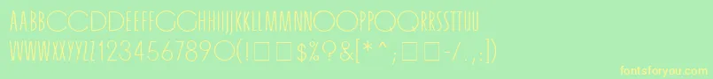 OrgandaMn-fontti – keltaiset fontit vihreällä taustalla