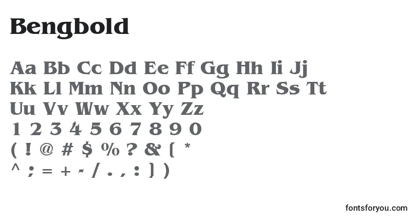 A fonte Bengbold – alfabeto, números, caracteres especiais