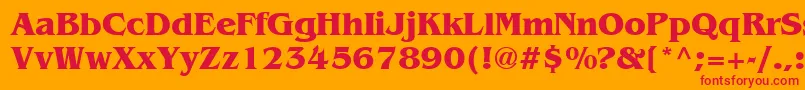フォントBengbold – オレンジの背景に赤い文字
