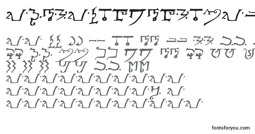 Schriftart AlphabetOfTheMagi – Alphabet, Zahlen, spezielle Symbole