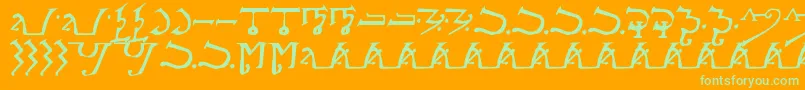AlphabetOfTheMagi Font – Green Fonts on Orange Background