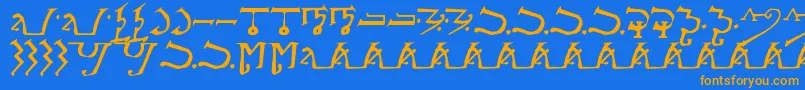 AlphabetOfTheMagi Font – Orange Fonts on Blue Background