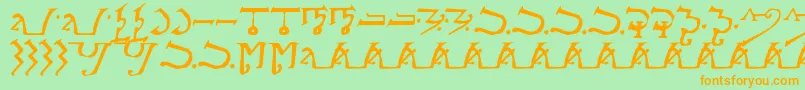 AlphabetOfTheMagi Font – Orange Fonts on Green Background