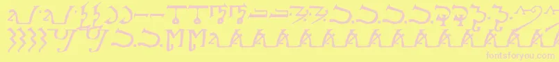 AlphabetOfTheMagi Font – Pink Fonts on Yellow Background