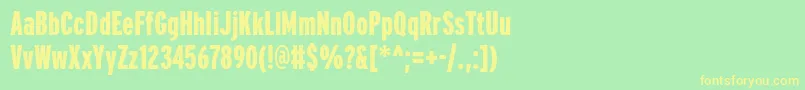 PftransitcompressedBlack Font – Yellow Fonts on Green Background