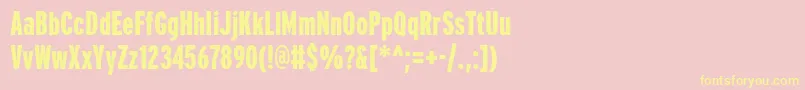 PftransitcompressedBlack Font – Yellow Fonts on Pink Background