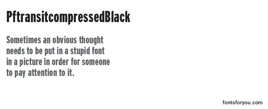 Review of the PftransitcompressedBlack Font