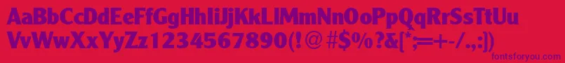 ClearblackdbNormal Font – Purple Fonts on Red Background