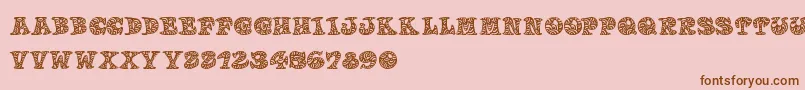 Doodletters Font – Brown Fonts on Pink Background