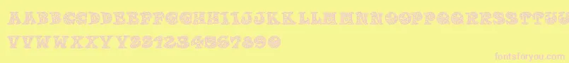 Doodletters Font – Pink Fonts on Yellow Background