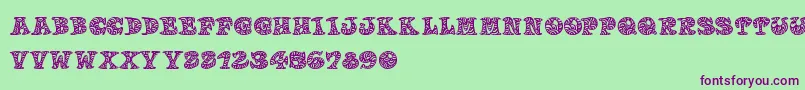 Doodletters Font – Purple Fonts on Green Background