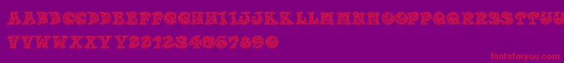 Doodletters Font – Red Fonts on Purple Background