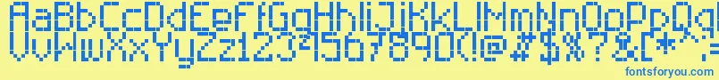RTechnical8 Font – Blue Fonts on Yellow Background