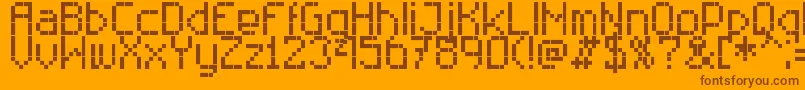 RTechnical8-Schriftart – Braune Schriften auf orangefarbenem Hintergrund