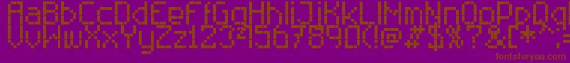 RTechnical8-Schriftart – Braune Schriften auf violettem Hintergrund