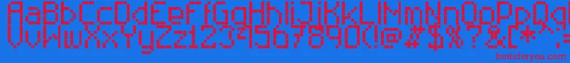 Шрифт RTechnical8 – красные шрифты на синем фоне