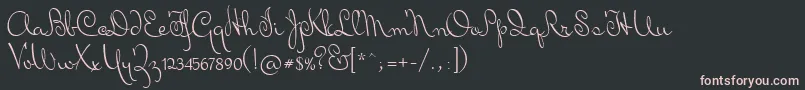 フォントMrsVonEckley – 黒い背景にピンクのフォント