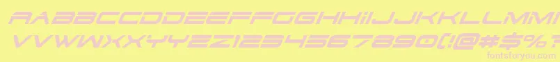 Dodger3superital-fontti – vaaleanpunaiset fontit keltaisella taustalla