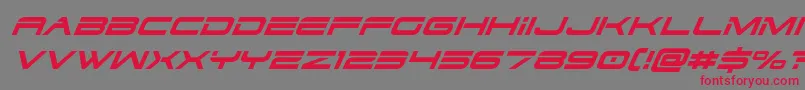 フォントDodger3superital – 赤い文字の灰色の背景
