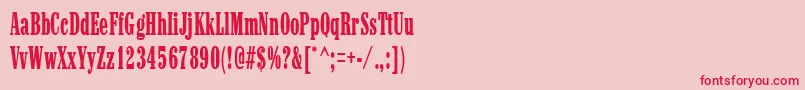 フォントMarlborocondensedRegular – ピンクの背景に赤い文字