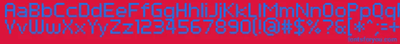 PfTempestaSeven Font – Blue Fonts on Red Background
