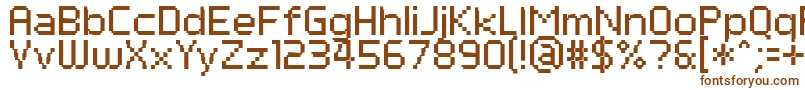 PfTempestaSeven-fontti – ruskeat fontit valkoisella taustalla