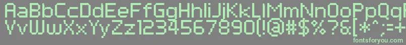 PfTempestaSeven-fontti – vihreät fontit harmaalla taustalla