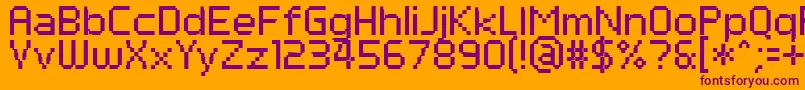 PfTempestaSeven-Schriftart – Violette Schriften auf orangefarbenem Hintergrund