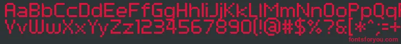 PfTempestaSeven Font – Red Fonts on Black Background